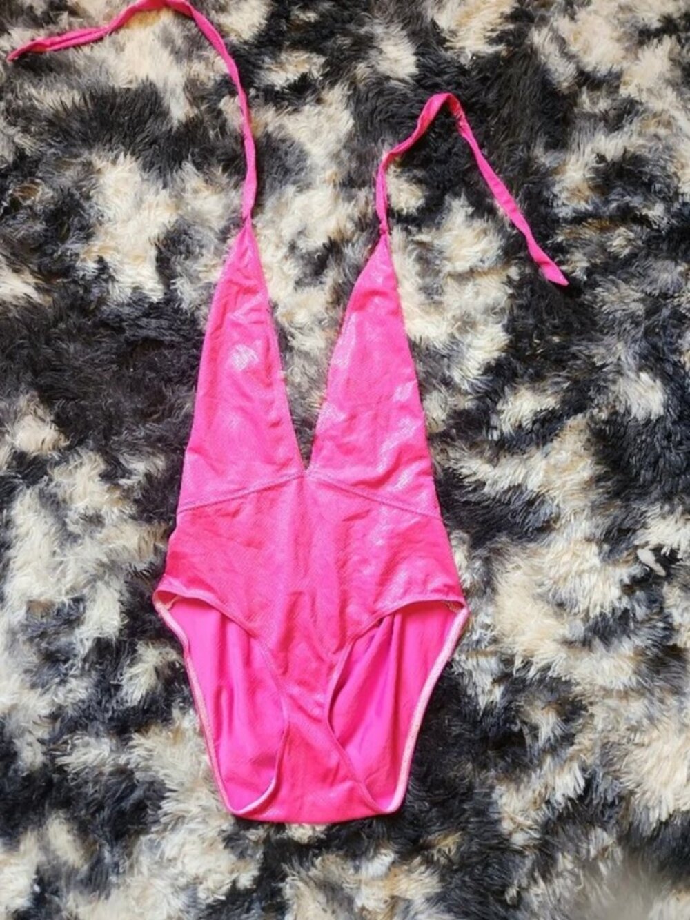 Blackmilk Barbie Pink Scales Mermaid Halter Plunge Swimsuit